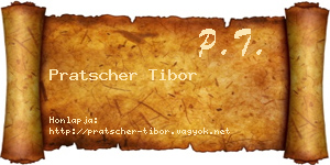 Pratscher Tibor névjegykártya